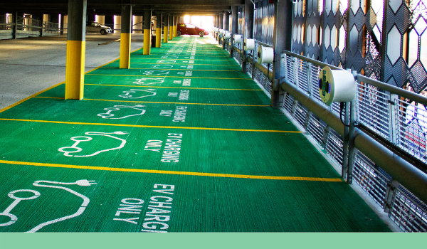 Time Square car park electric vehicle points