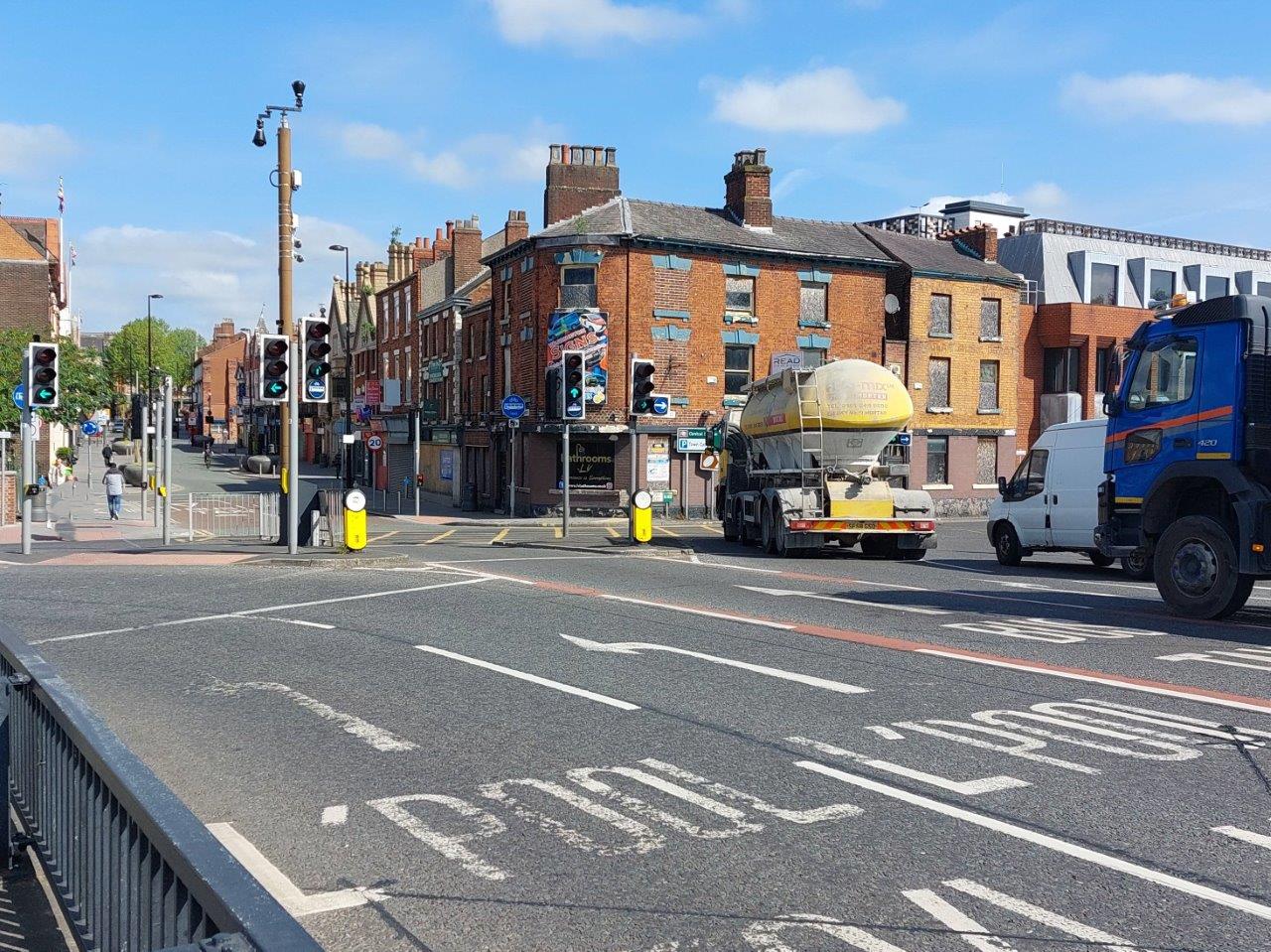 2. Bridge Street North bus lane - Signage at the entrance to the bus lane on Bridgefoot leading to Bridge Street