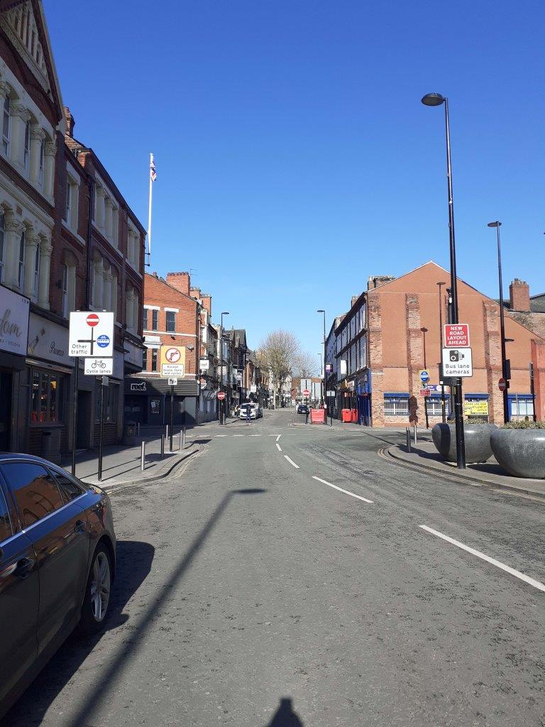 Academy Way bus lane - Signage on Bridge Street when entering from the south