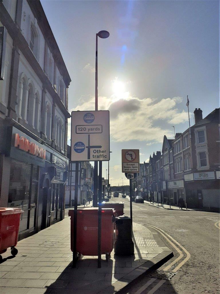 Academy Way bus lane - Signage on Bridge Street