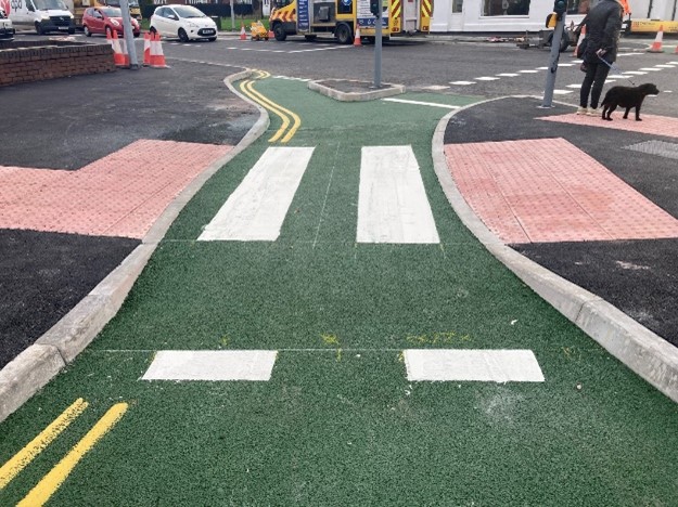 Cycle track zebra crossing