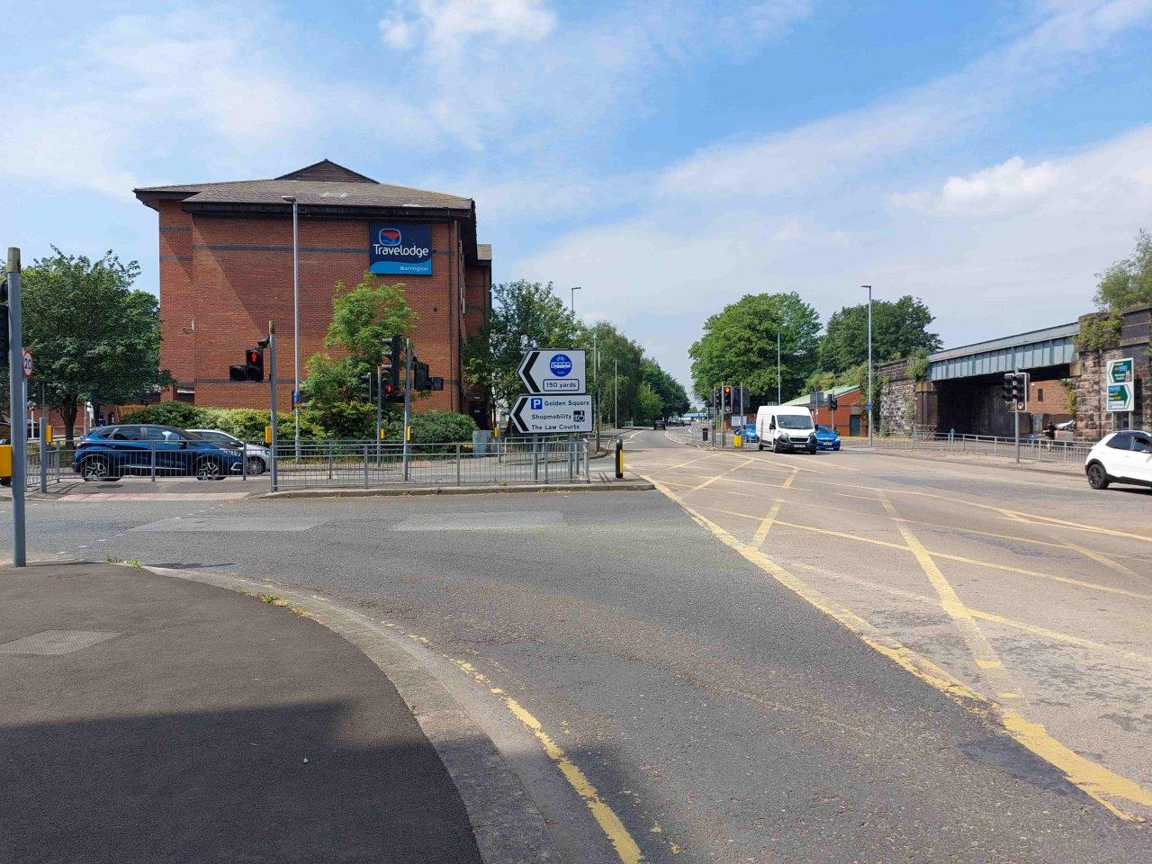 Legh Street bus lane - signage at the left-hand turn from Midland Way to Legh Street