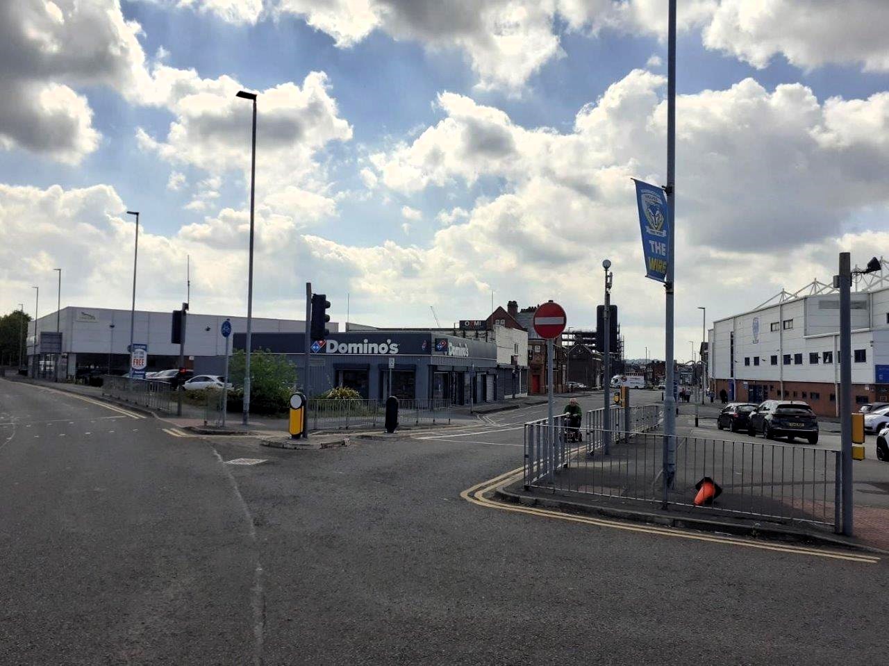 Winwick Road bus lane - Bus lane exit