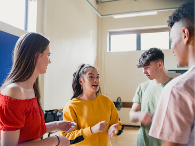 Photo of young people talking